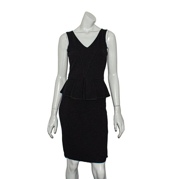 GANNI V-neck Sleeveless Sheath Dress Ruffle waist fits Small - Picture 1 of 6